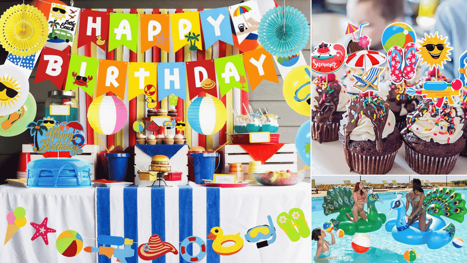 Pool Party Birthday Decorations