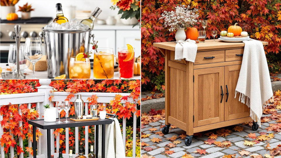 Luxury Outdoor Bar Carts Stocked for Seasonal Cocktails