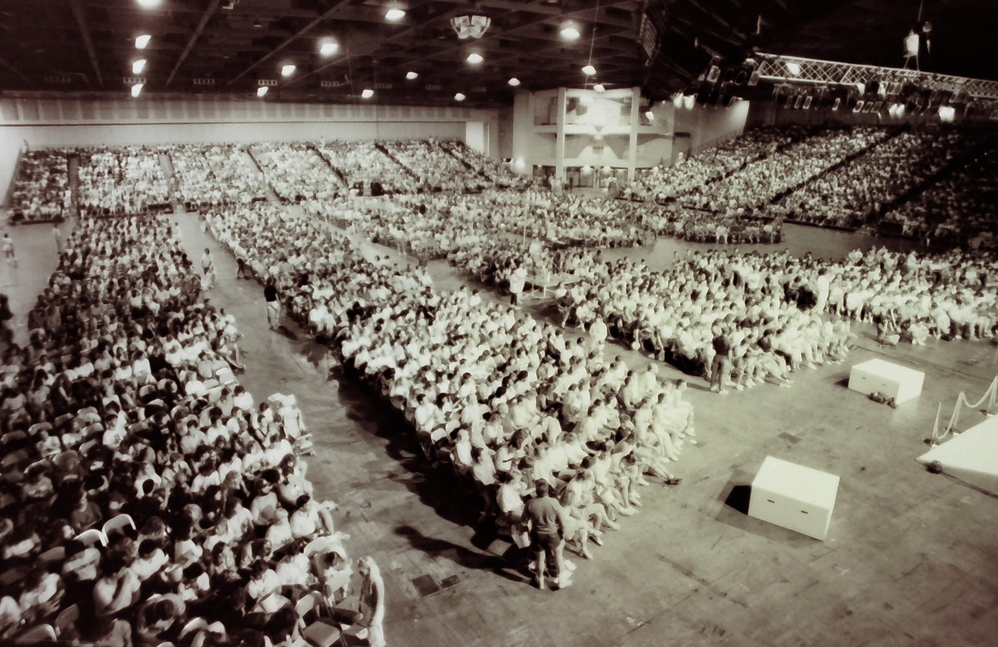 An image of attendees at a youth evangelism conference