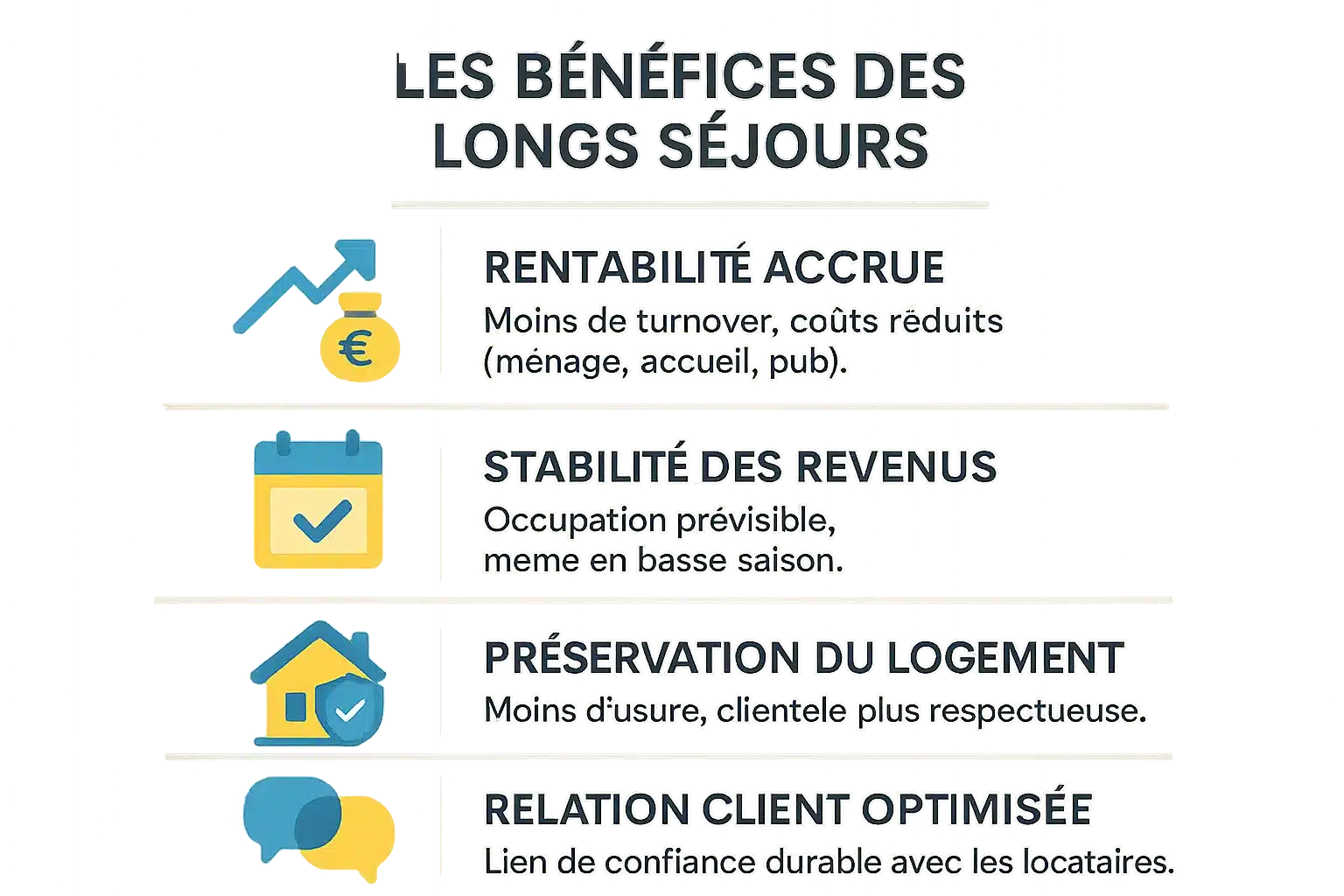 Illustration des bénéfices des longs séjours