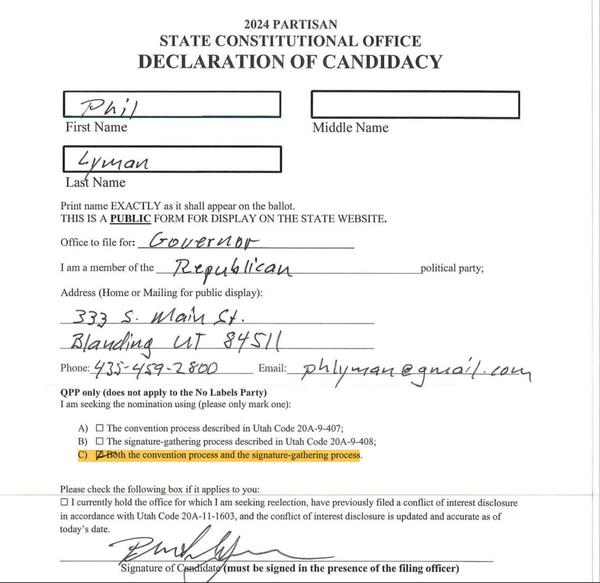 Lyman in Violation of Proposed GOP Constitutional Amendment