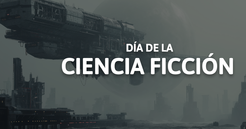 Imagen de una nave espacial futurista en referencia del día de la ciencia ficción 