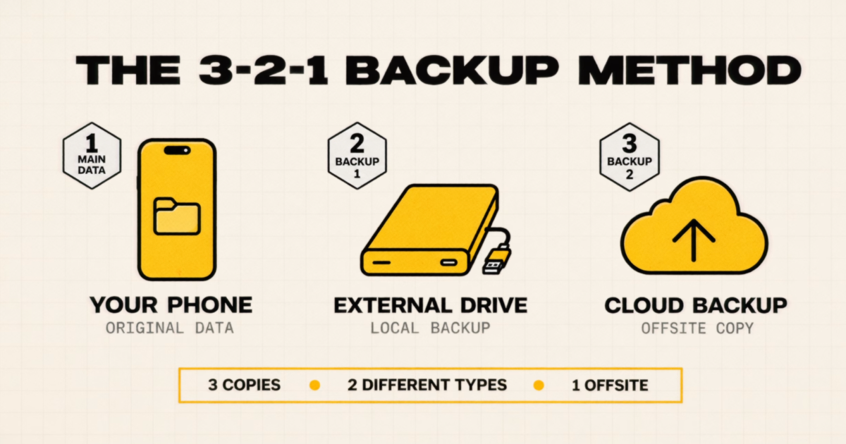 The 3-2-1 rule is pretty simple