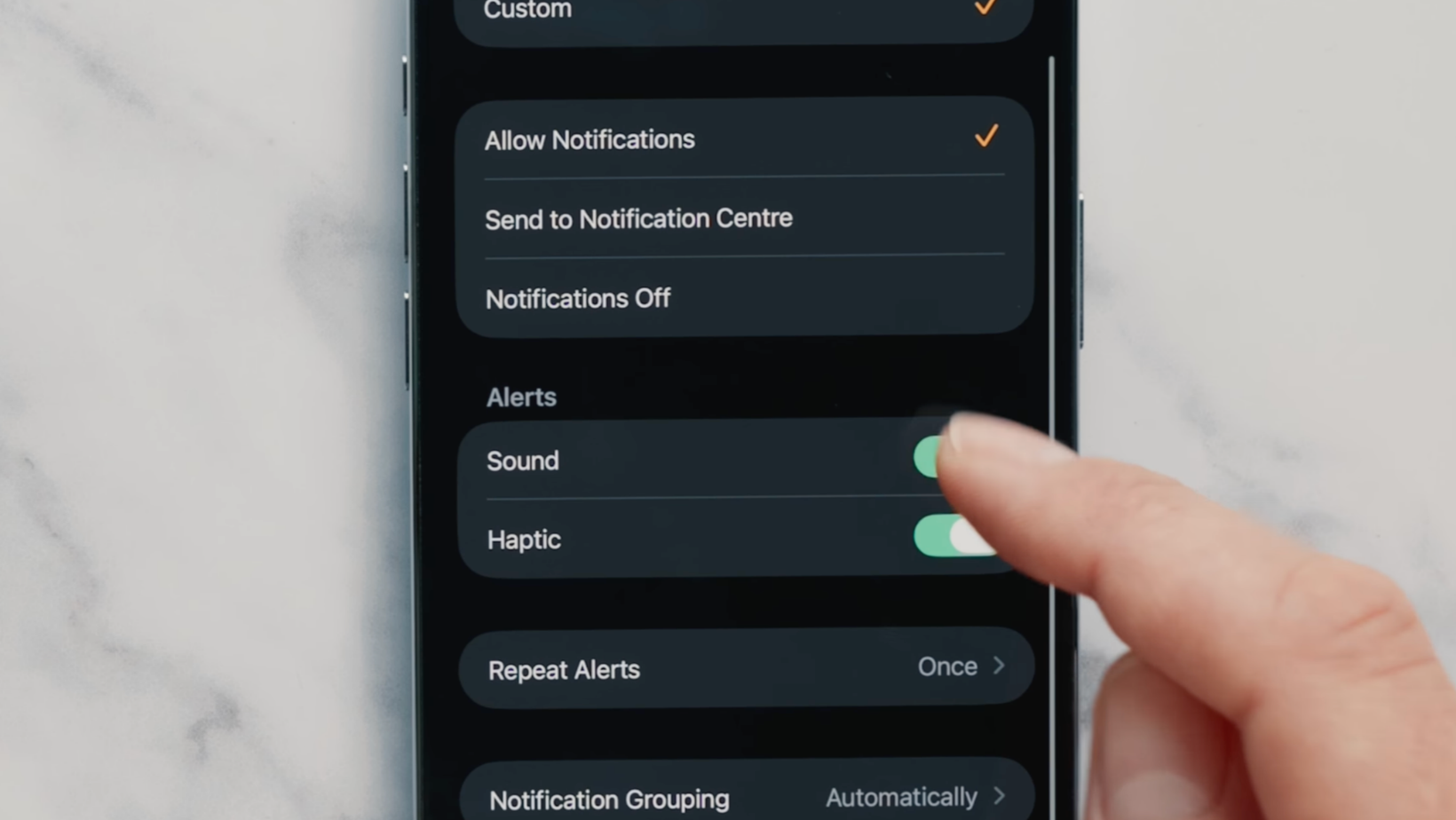 Control sounds and interruptions