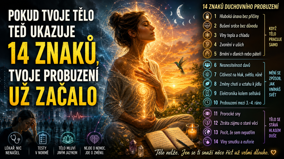 Pokud tvoje tělo teď ukazuje 14 znaků, tvoje probuzení už začalo