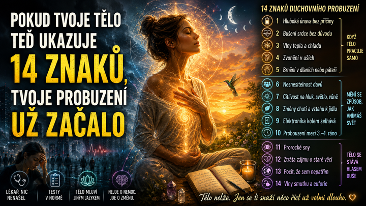 Pokud tvoje tělo teď ukazuje 14 znaků, tvoje probuzení už začalo