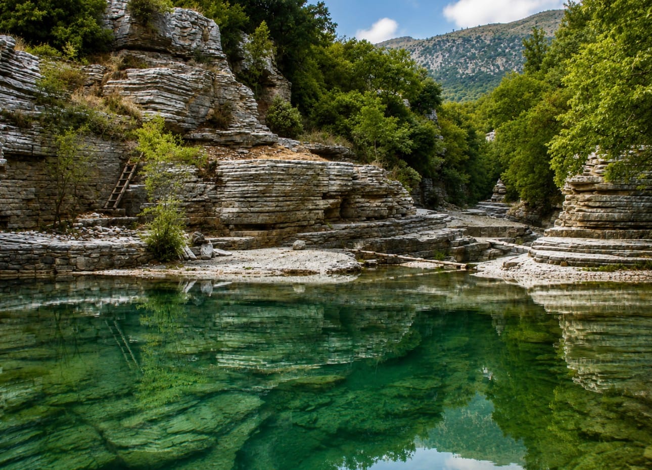 rock pool crystal clear water Papingo