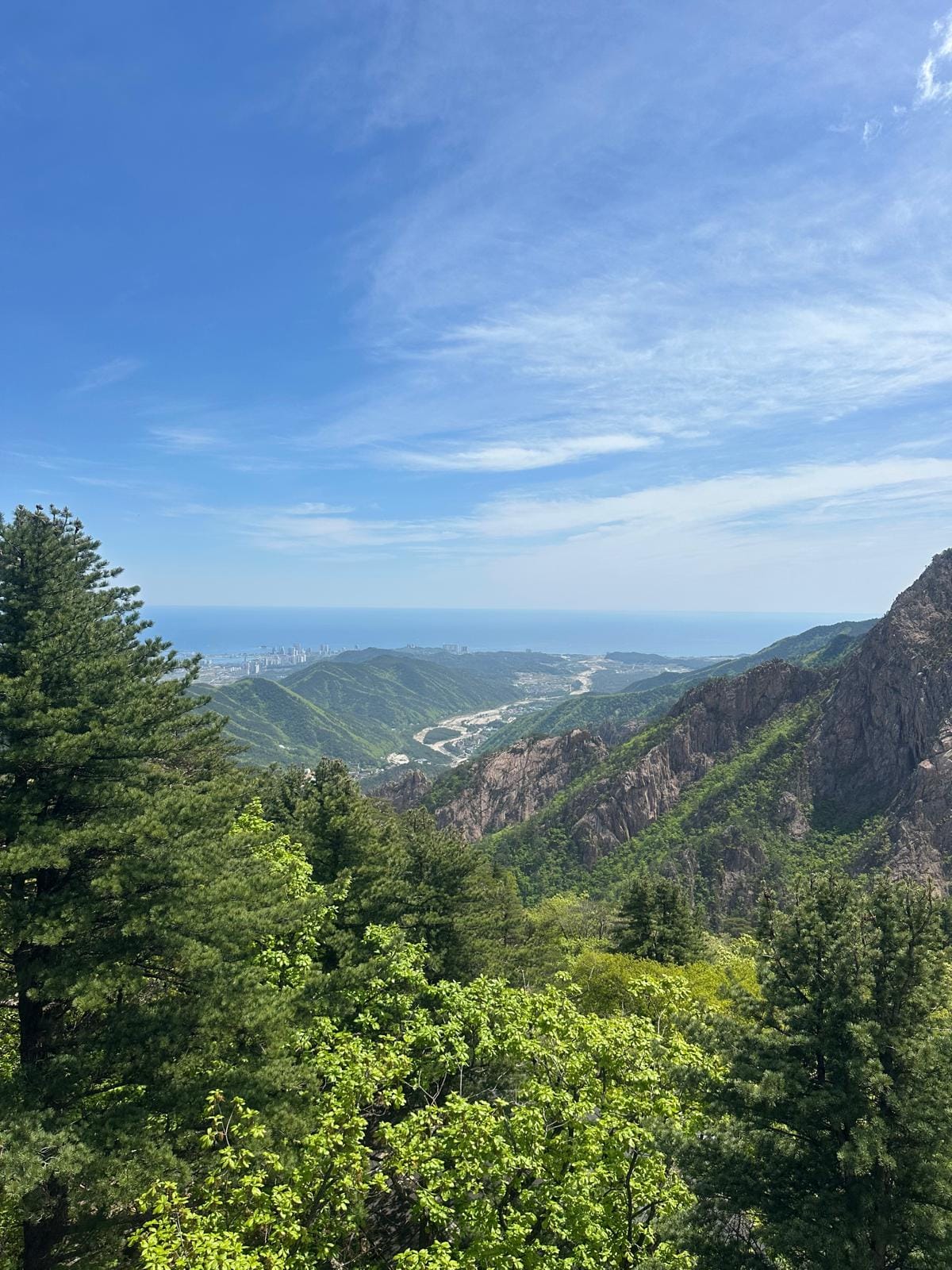Naksansa_CreditManonBanroques_View_landscape Panoramic view over forest and coastline, Seoraksan National Park