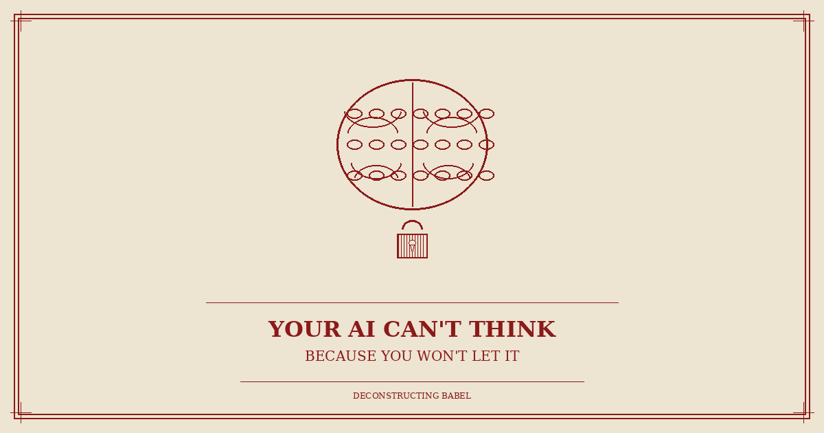 Your AI Can't Think Because You Won't Let It Know You