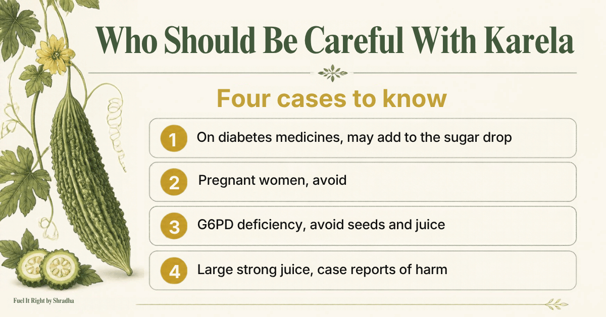 Karela for diabetes: who should be careful, including people on medicines, pregnancy and G6PD deficiency