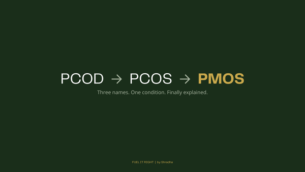 PCOD vs PCOS vs PMOS comparison table. Full name, who uses it, medical status, main focus, insulin resistance explained for Indian women
