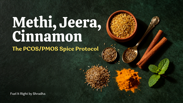 Methi jeera cinnamon the PCOS PMOS spice protocol. Indian spices methi seeds jeera dalchini haldi ajwain spearmint with clinical evidence for insulin resistance