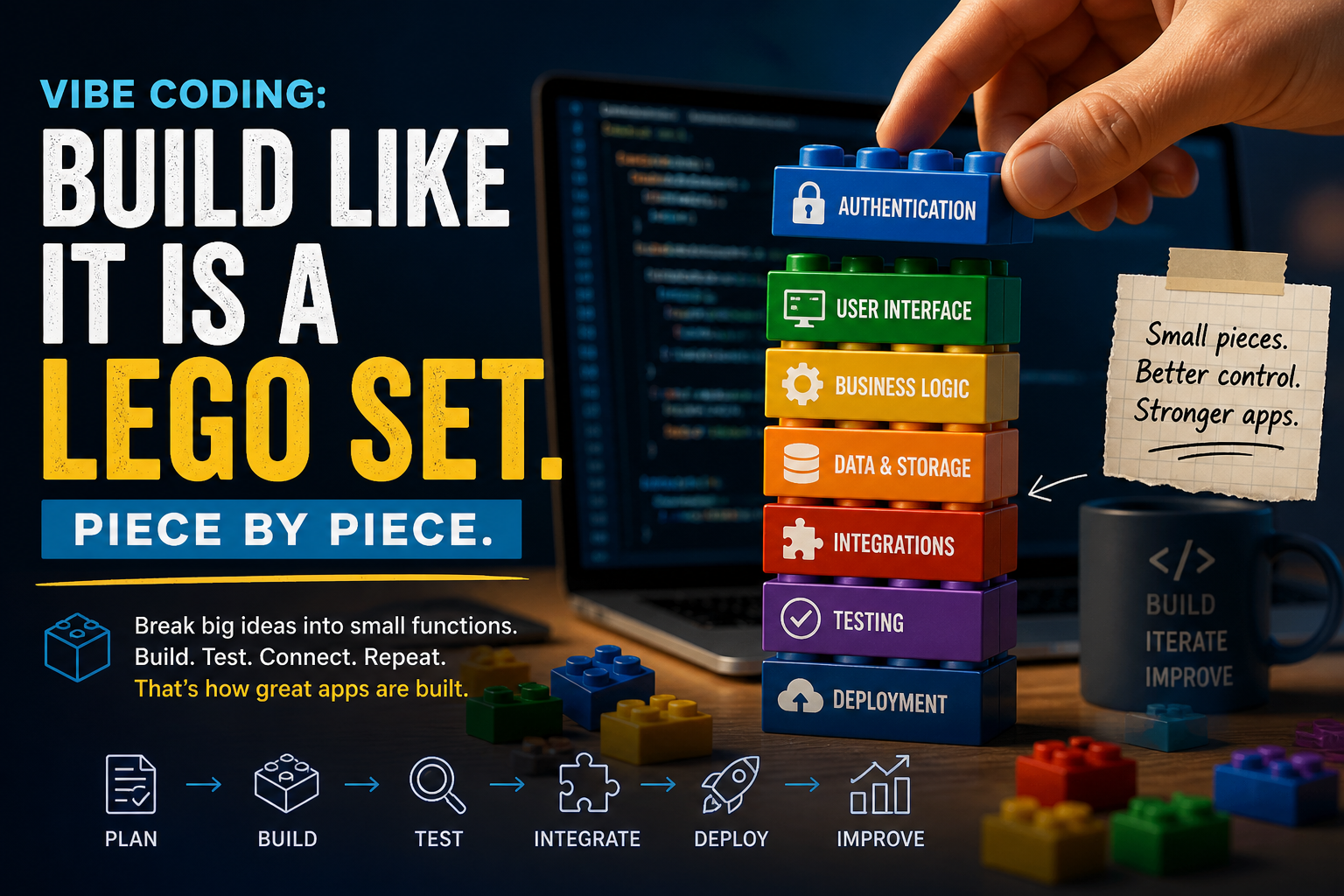 In "Vibe Coding", Build Like It Is A Lego Set. Piece by Piece. Block by Block.