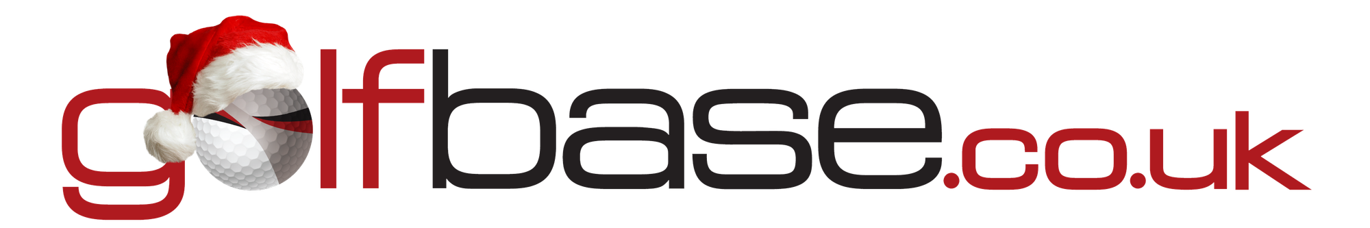The Golfbase.co.uk logo with a santa hat on the golf ball 'o'