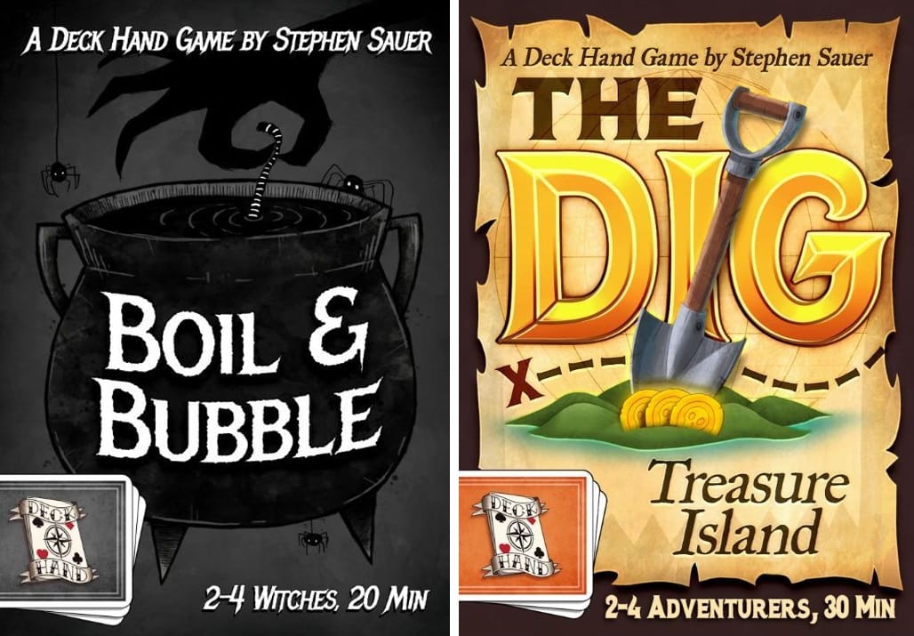 Front covers of Boil & Bubble and The Dig: Treasure Island