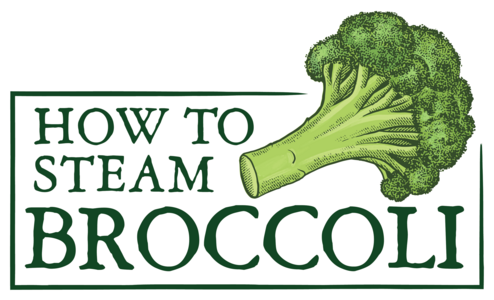 The logo for the company How to Steam Broccoli, which features those words and...broccoli