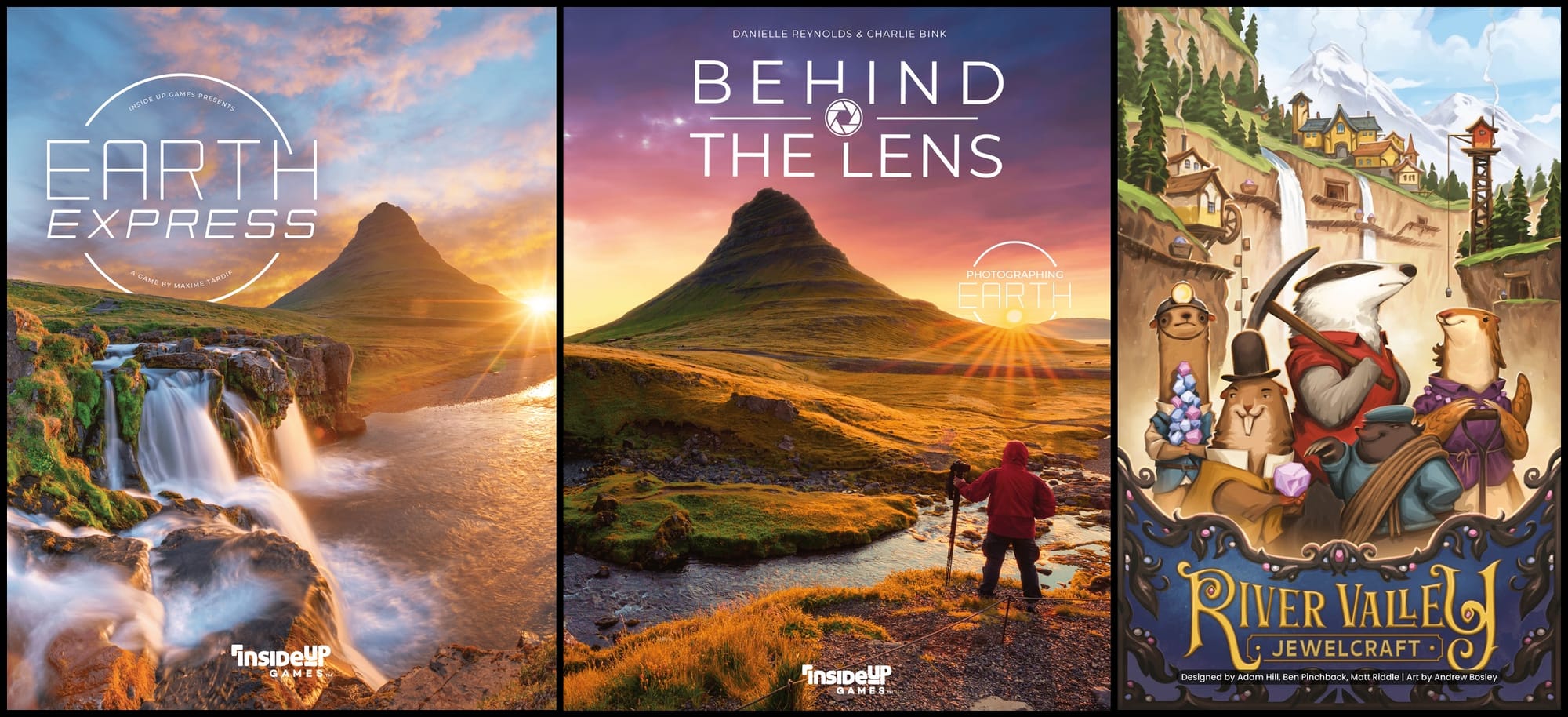 Front covers of Earth Express, Behind the Lens: Photographing Earth, and River Valley Jewelcraft