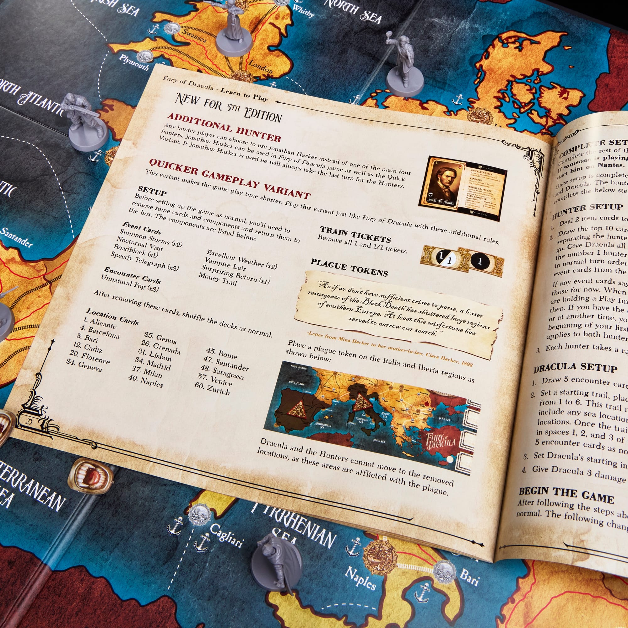 Part of the "quicker gameplay" variant in the fifth edition of Fury of Dracula rulebook