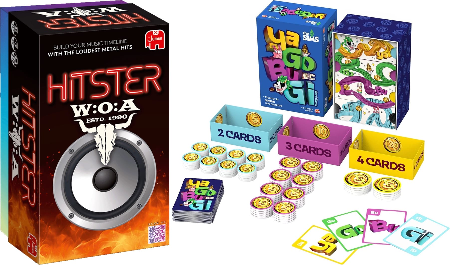 On the left, Hitster: W:O:A; on the right, The Sim: YaGoBuGi