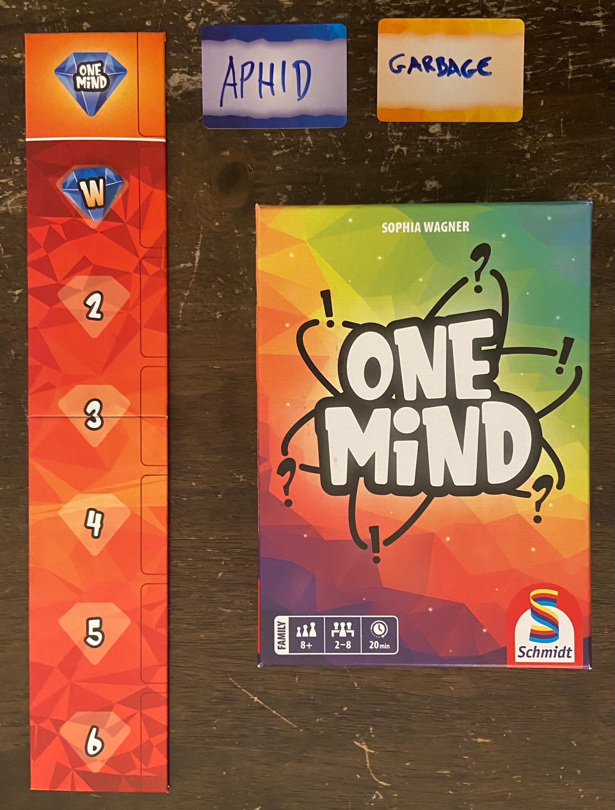 The words "aphid" and "garbage" are the initial words players wrote