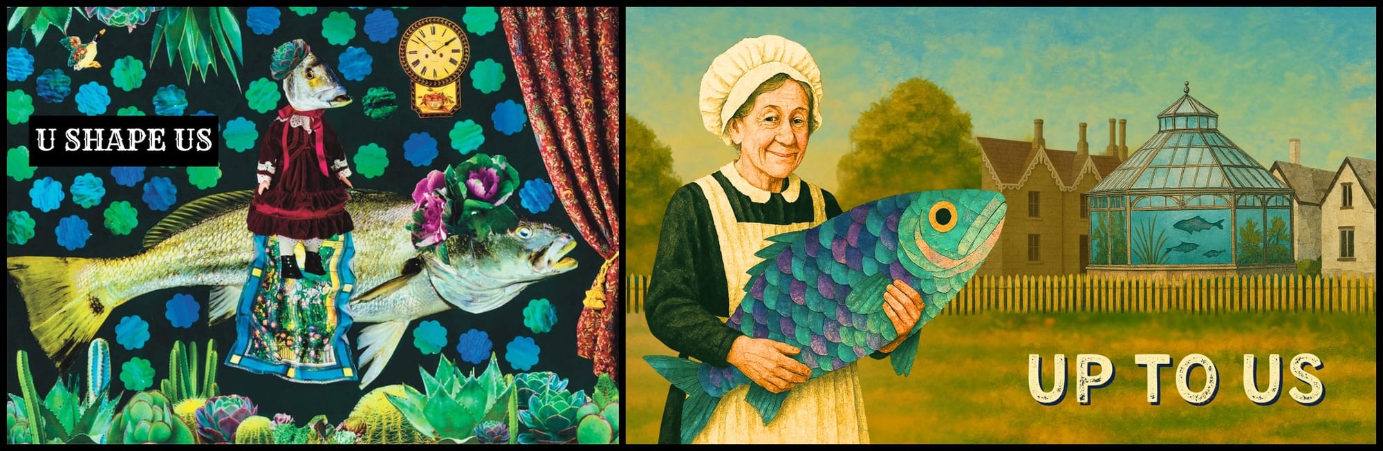 Front covers of the games U Shape Us and Up to Us