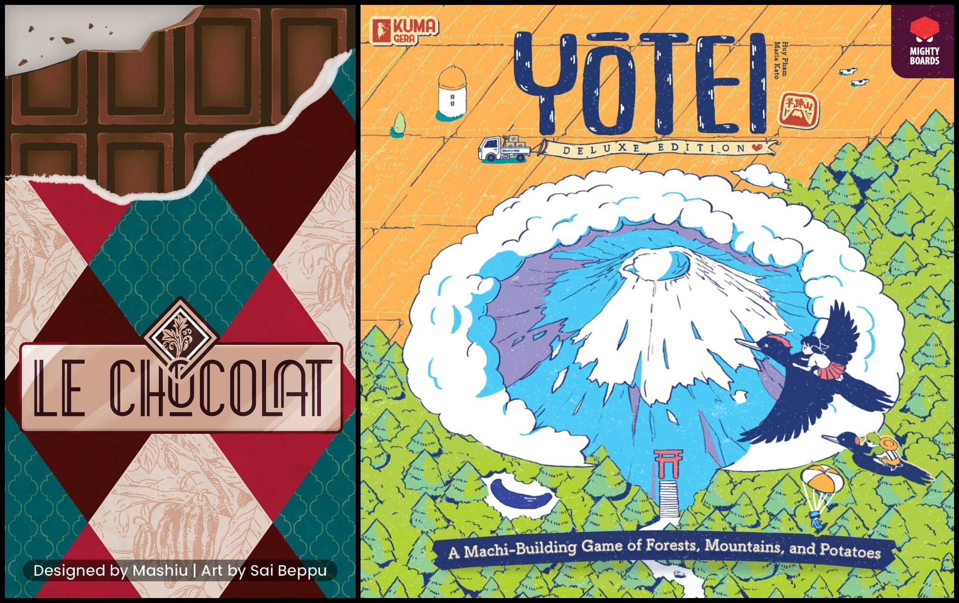 Front covers of Le Chocolat and Yōtei