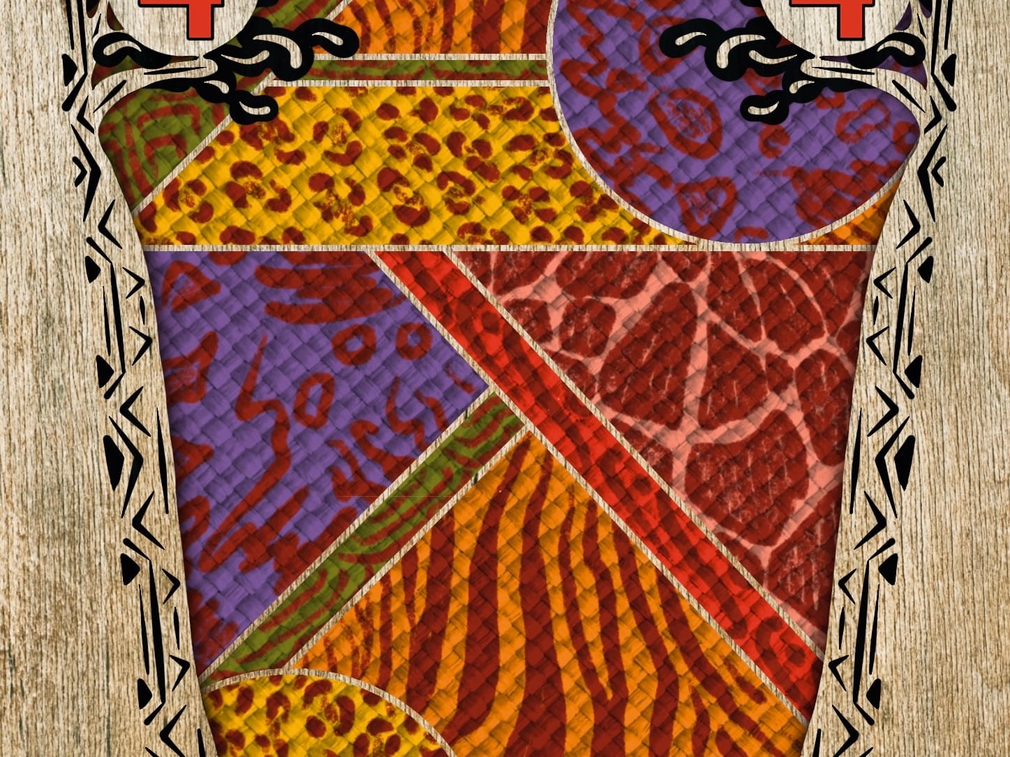 A detail of card #4, which shows the embroidery style used in the artwork
