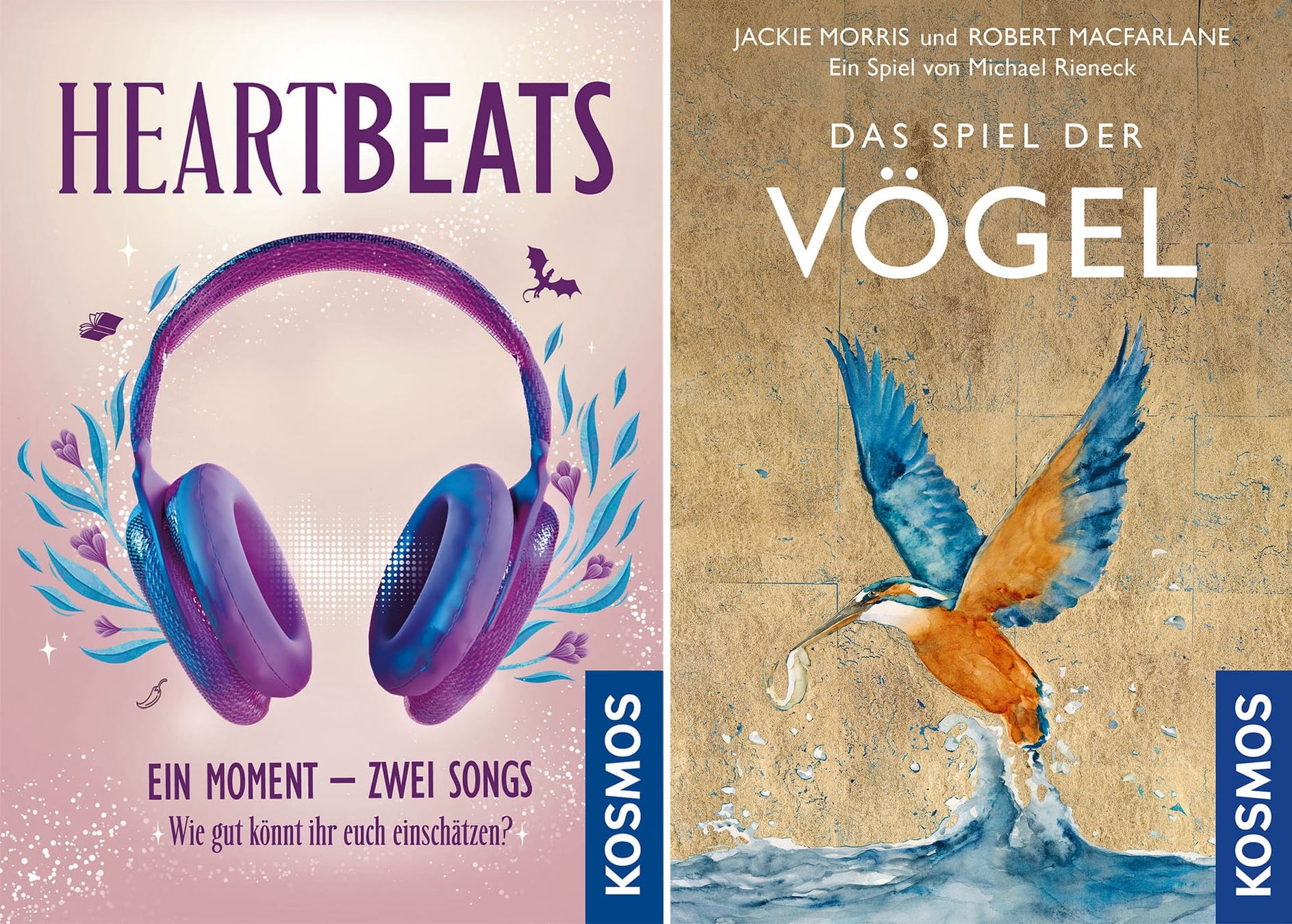 Front covers of Heart Beats and Das Spiel des Vögel