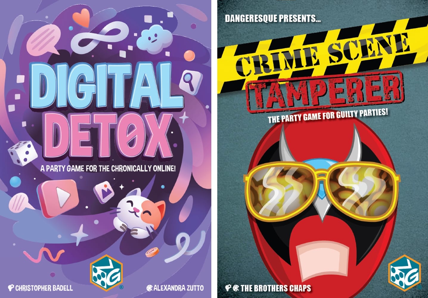 Front covers of Digital Detox and Crime Scene Tamperer