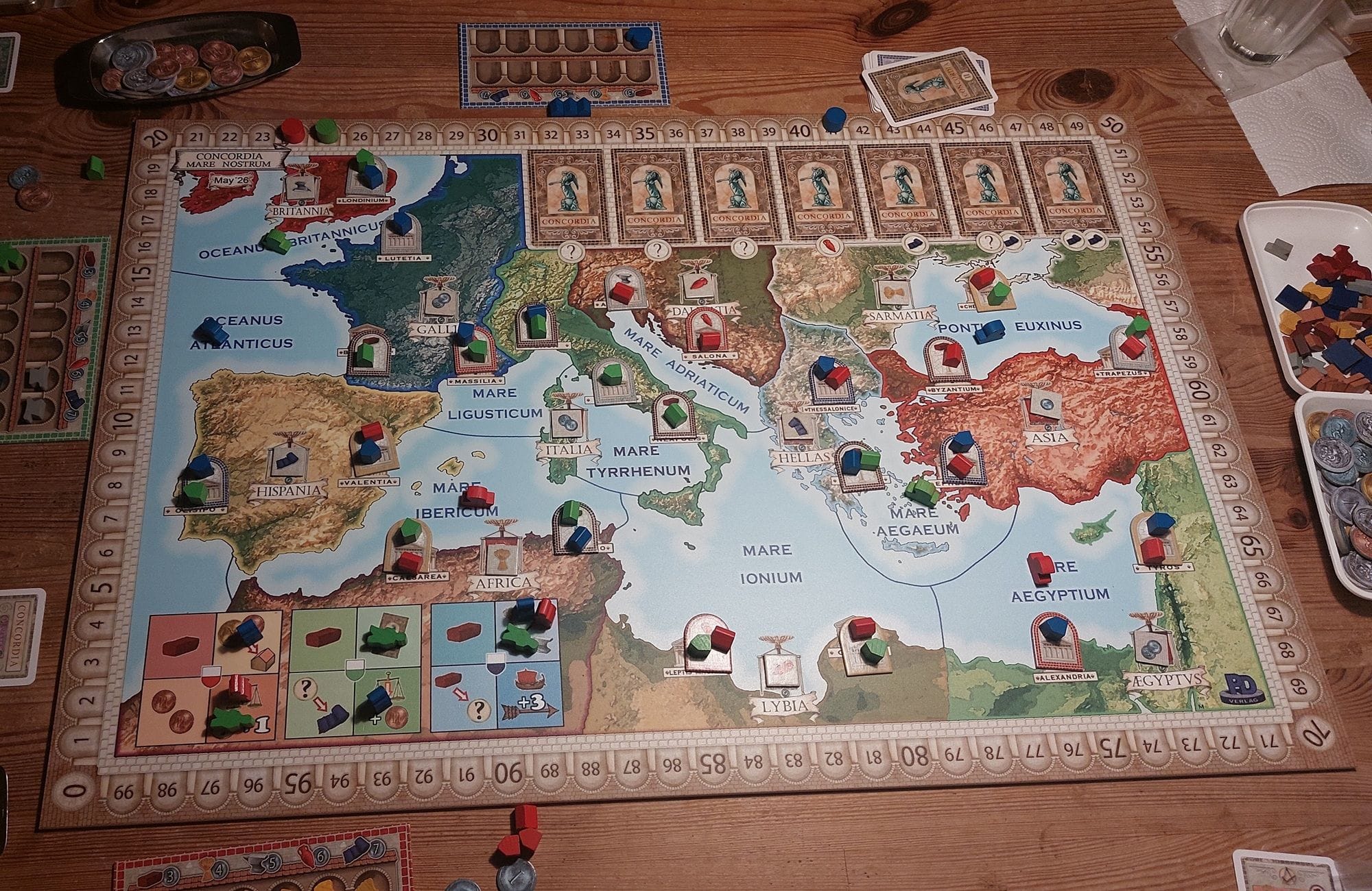 Game board for Concordia: Mare Nostrum