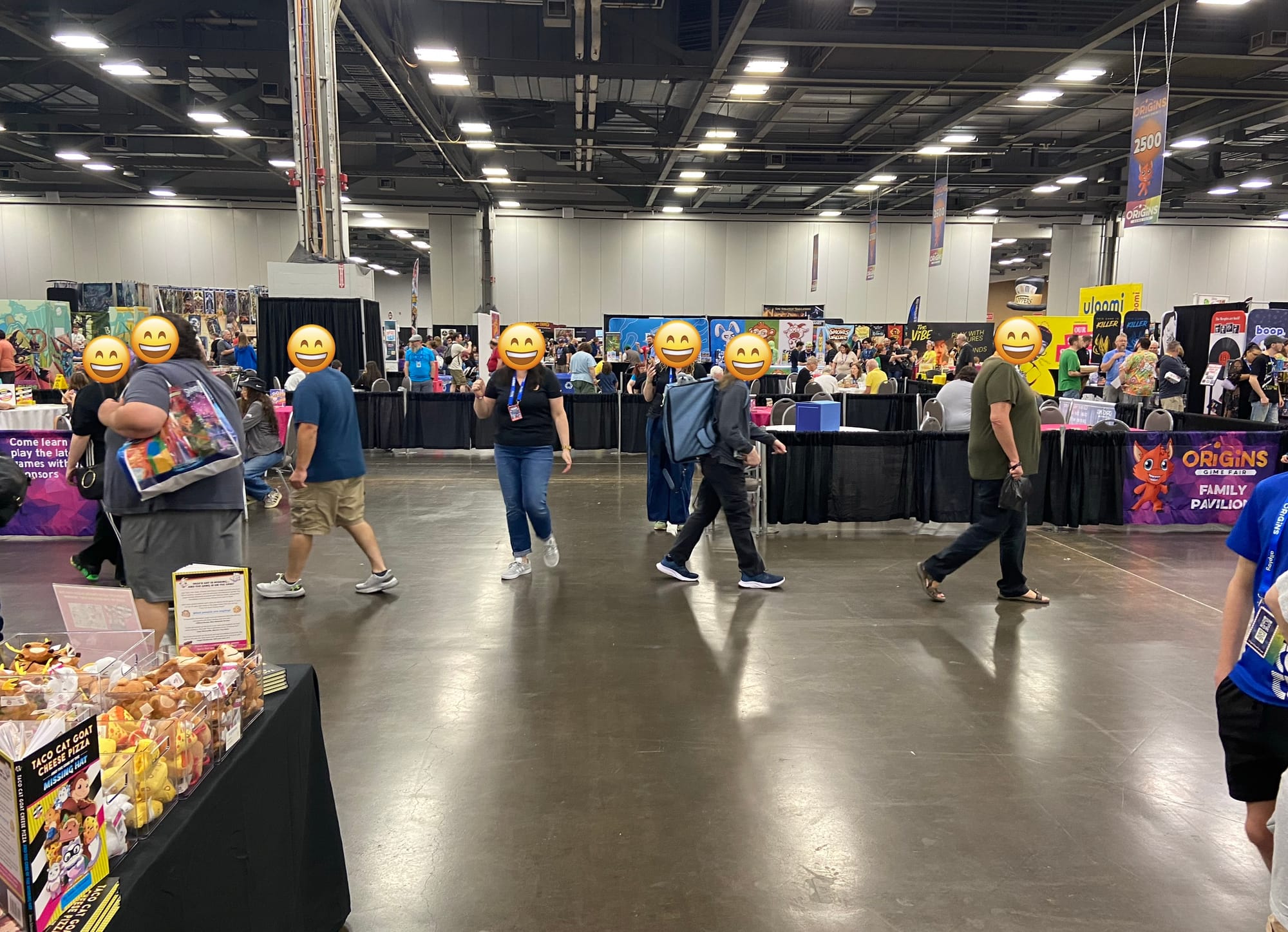 The family pavilion area at Origins Game Fair 2026, which blocks your ability to walk the aisles