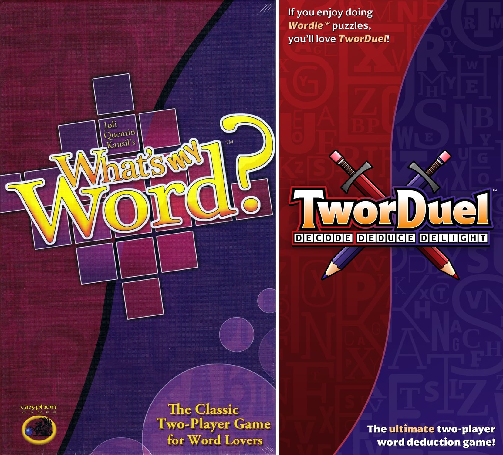 Front covers of What's My Word? and TworDuel
