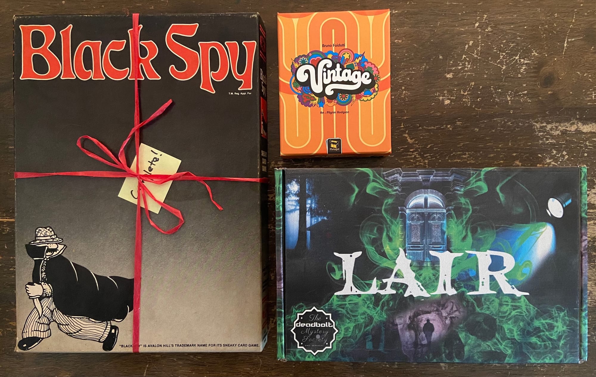 Boxes for Black Spy, Vintage, and Lair