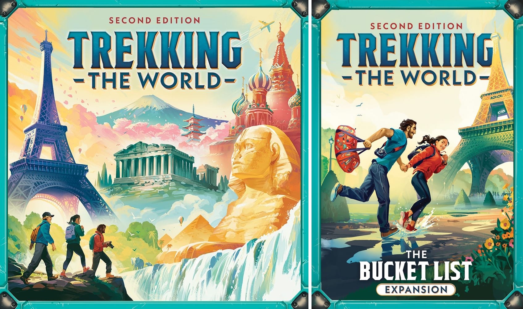 Front covers of Trekking the World: Second Edition and The Bucket List expansion