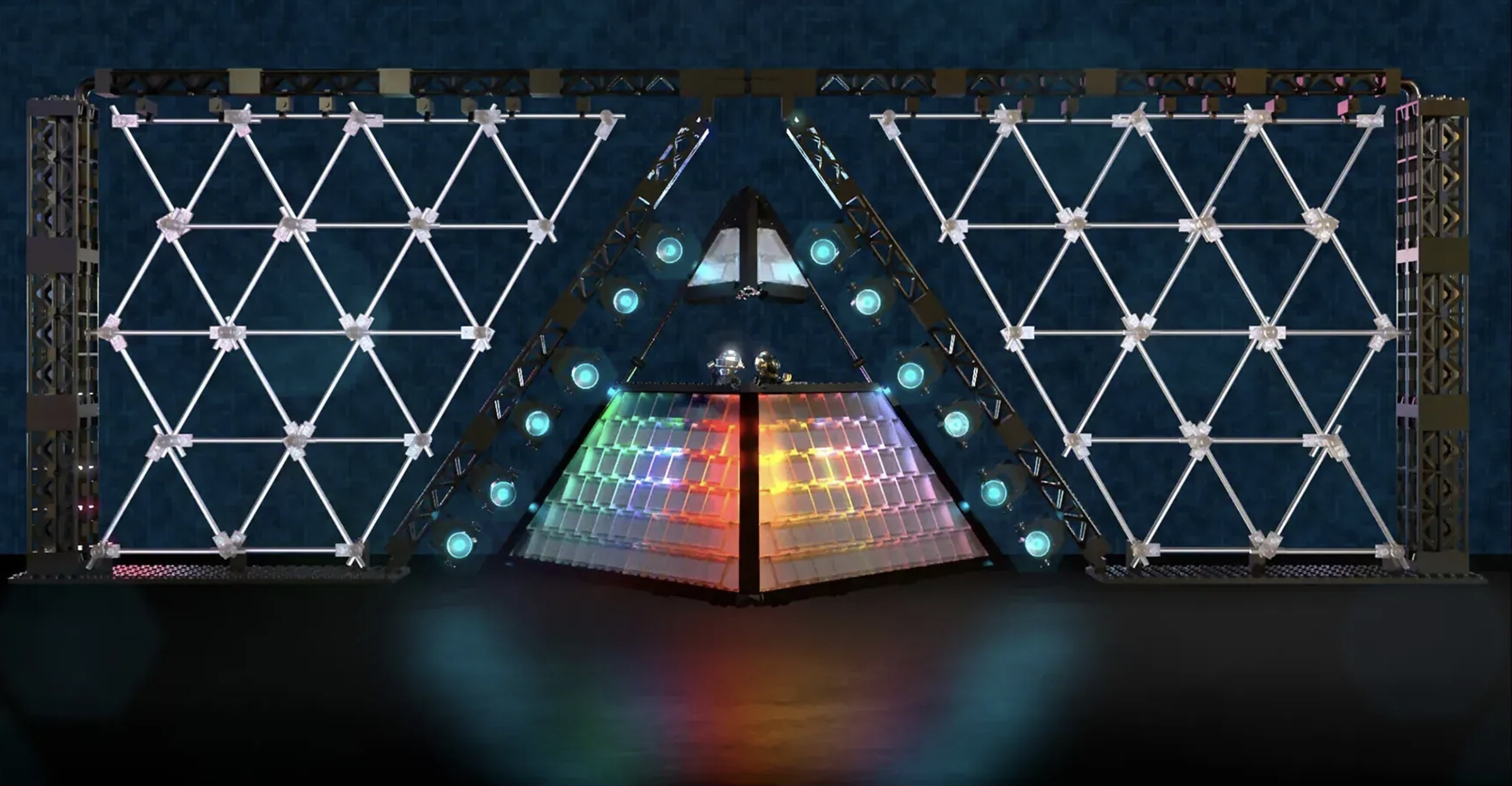 A LEGO model of the famous pyramid stage from Daft Punk's 2007 ALIVE tour.
