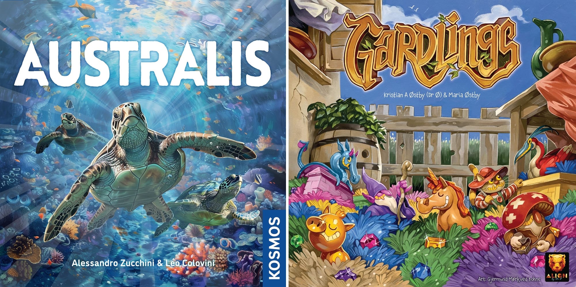 Front covers of Australis and Gardlings