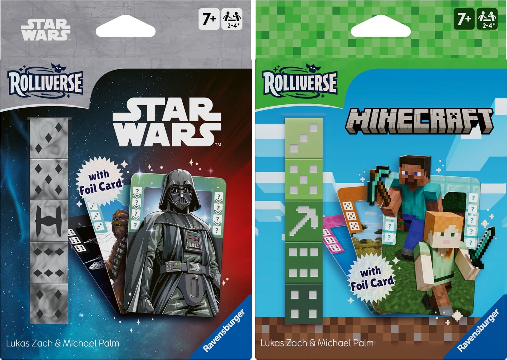 Front covers of Rolliverse: Star Wars and Rolliverse: Minecraft