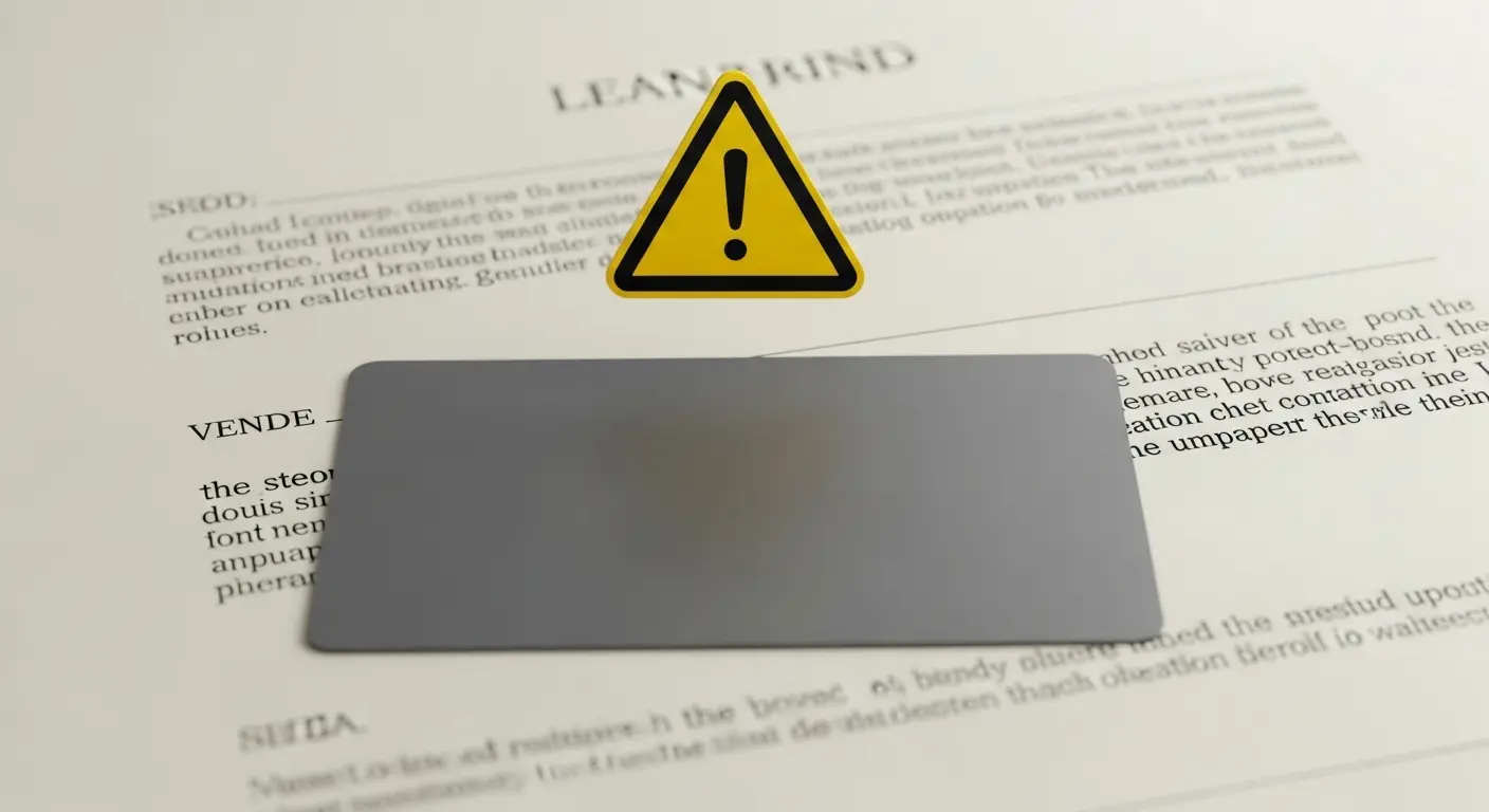 법률문서 위에 카드와 경고 아이콘이 함께 있는 이미지