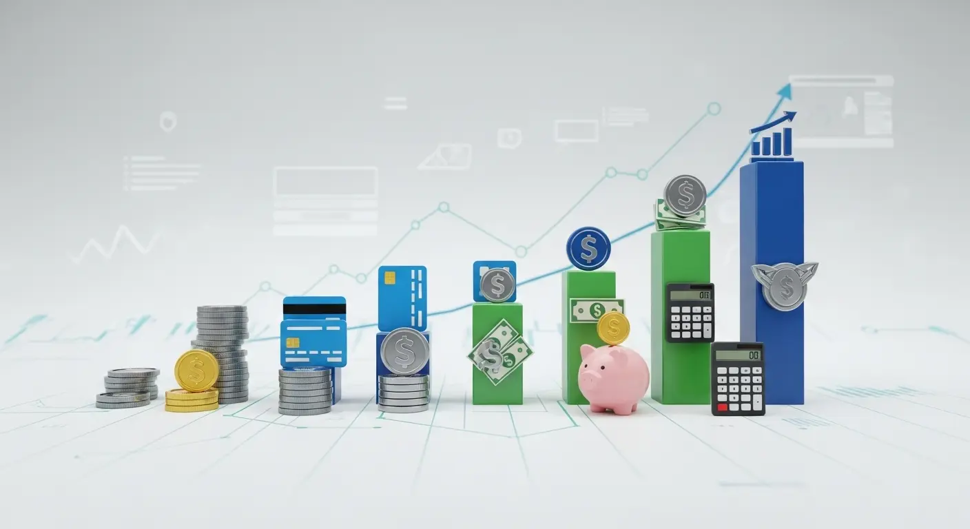 신용카드 현금화 수수료 비교 그래프 일러스트