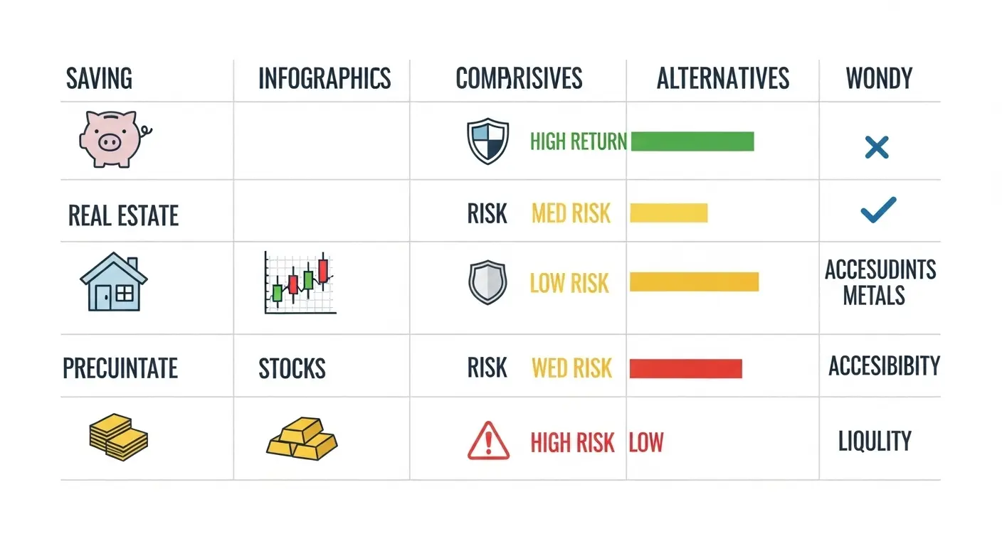 긴급 자금 대안들을 비교한 표 형식 금융 이미지