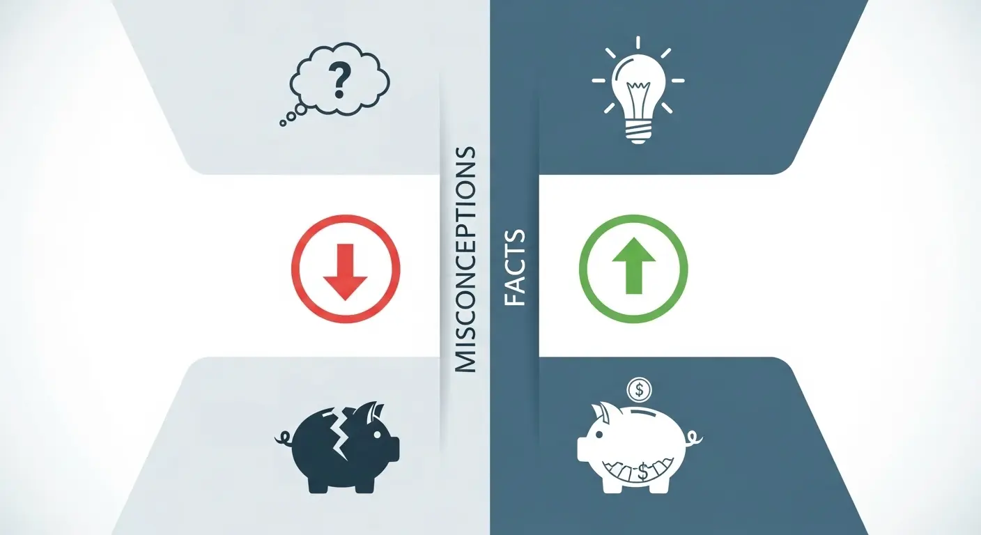 신용카드 현금화와 관련된 오해와 사실을 비교하는 컨셉의 인포그래픽