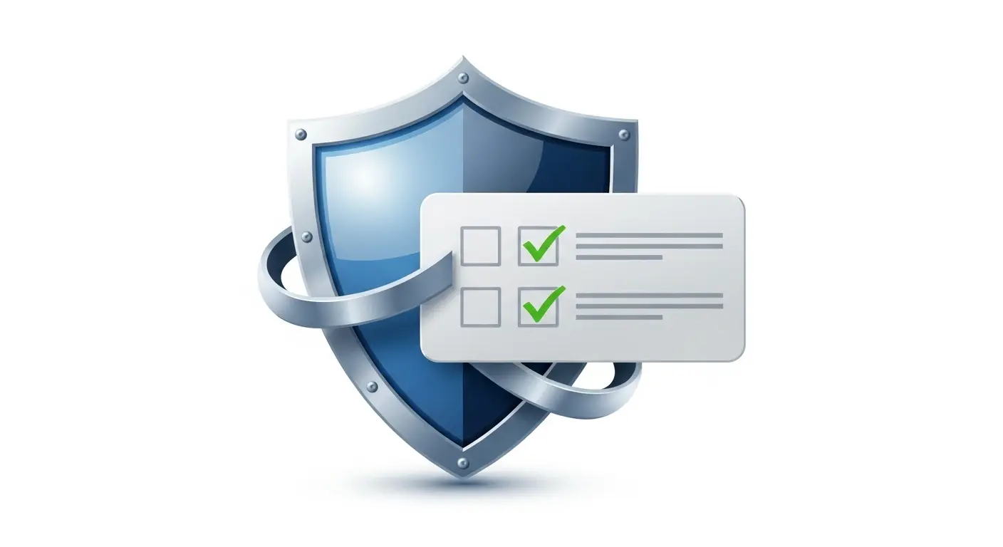 안전한 카드 현금화 이용 기준을 나타내는 보호·체크리스트 일러스트