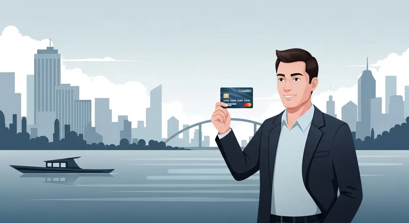 신용카드 남은한도 활용을 고민하는 소비자 일러스트