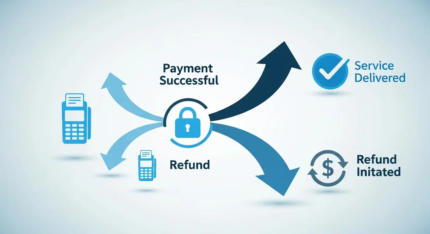 신용카드현금화 서비스 결제 후 환불 절차 일러스트