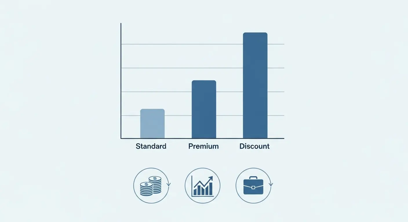 신용카드 현금화 수수료 비교 차트 일러스트