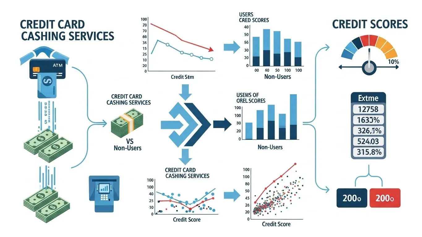 신용카드 현금화 이용 시 신용점수에 미치는 영향을 분석하는 금융 데이터 차트