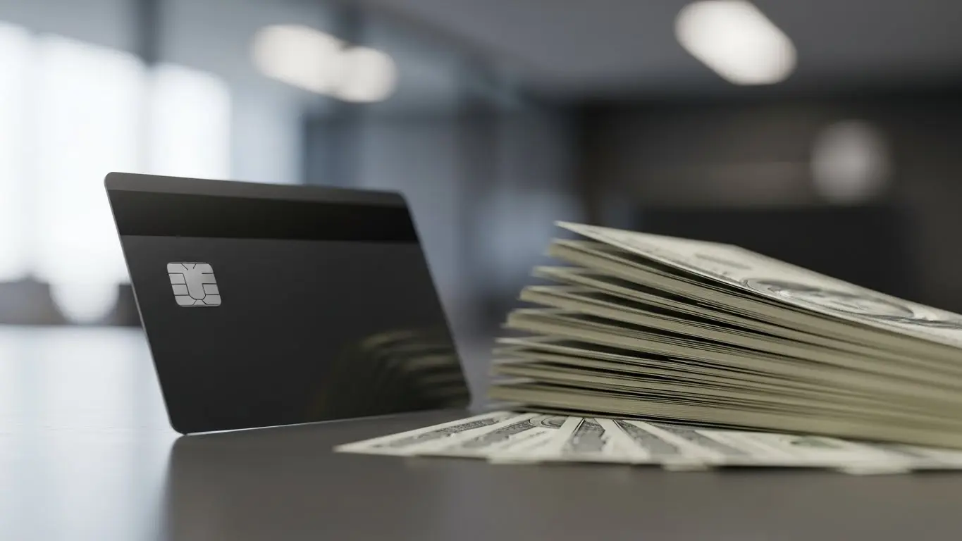 신용 카드 잔여 한도 현금화 선택 상황을 표현한 금융 이미지