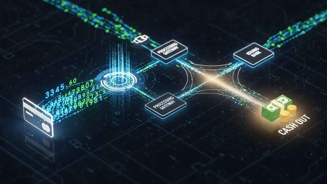 카드 한도 현금화 진행 흐름을 표현한 결제 과정 이미지