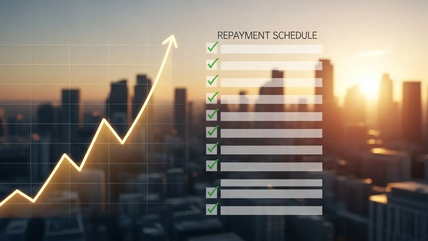 이용 후 신용점수 관리와 건전한 상환 계획을 보여주는 그래프