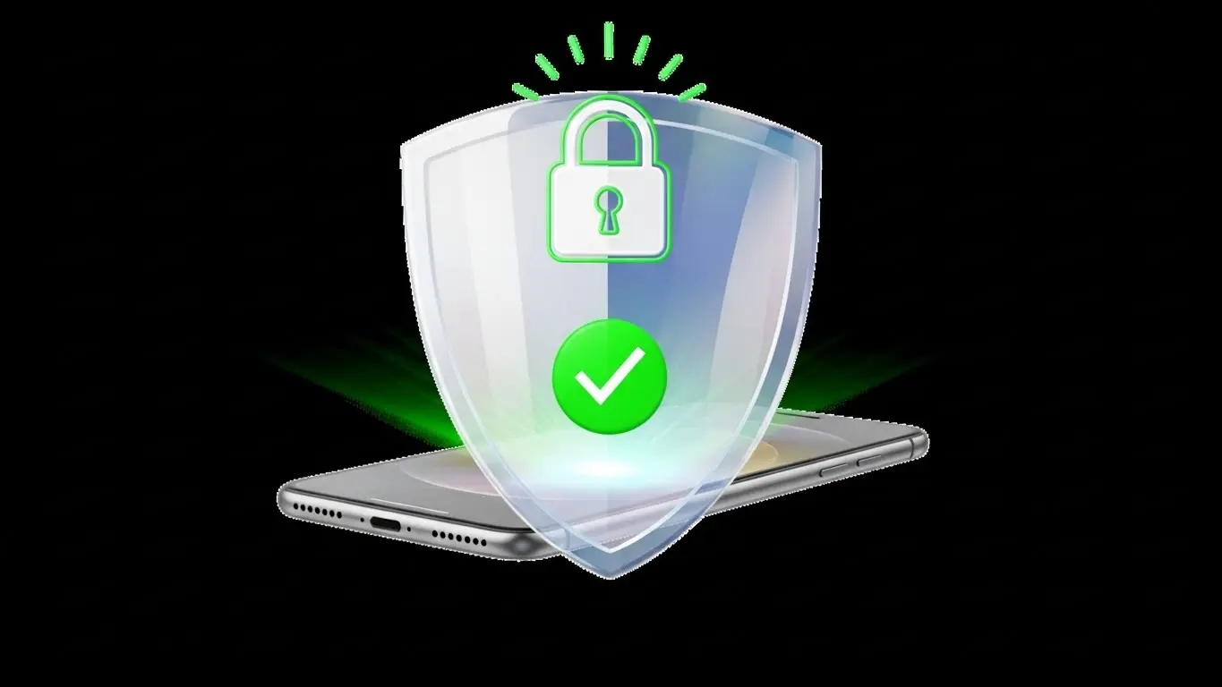 안전한 거래를 위한 업체 검증 및 보안 시스템 작동 일러스트